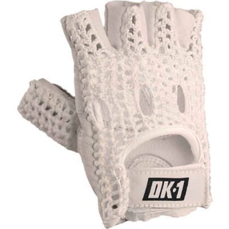 OCCUNOMIX Knuckle Lifters Half-finger Gloves Full-Grain Leather, White, L, 1 Pair,  OK-NWGS-WH-L